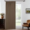 Brown Pinch Pleated Full Blackout Window Curtain Panel