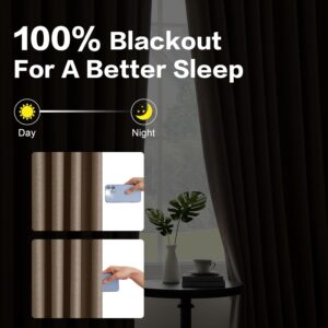 Brown Pinch Pleated Full Blackout Window Curtain Panel - Image 3