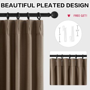 Brown Pinch Pleated Full Blackout Window Curtain Panel - Image 4