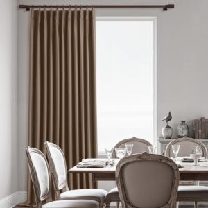 Brown Pinch Pleated Full Blackout Window Curtain Panel - Image 7