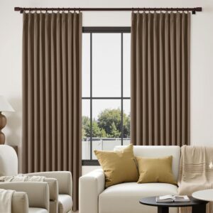 Brown Pinch Pleated Full Blackout Window Curtain Panel - Image 9
