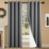 Charcoal Grey Thermal Insulated Blackout Grommet Curtains