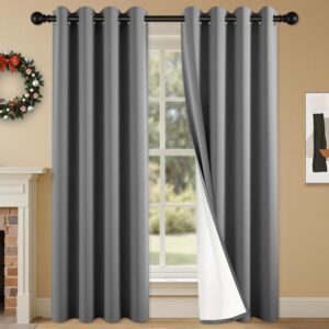Charcoal Grey Thermal Insulated Blackout Grommet Curtains