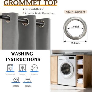 Charcoal Grey Thermal Insulated Blackout Grommet Curtains - Image 5