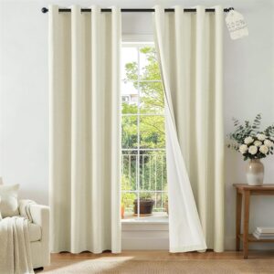 Cream Grommet Top Blackout Curtains for Living Room