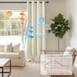 Cream Grommet Top Blackout Curtains for Living Room - Image 5