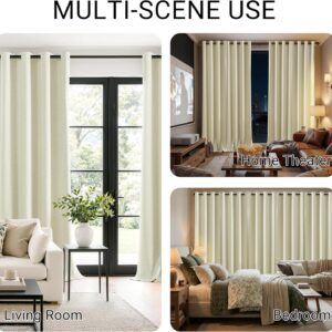 Cream Grommet Top Blackout Curtains for Living Room - Image 8