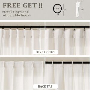 Cream Ivory Pinch Pleated Sheer Linen Curtain Panel - Image 3