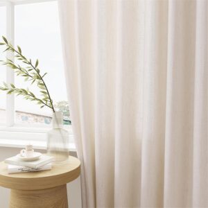 Cream Ivory Pinch Pleated Sheer Linen Curtain Panel - Image 4