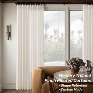 Cream Ivory Pinch Pleated Sheer Linen Curtain Panel - Image 5