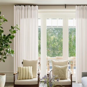 Cream Ivory Pinch Pleated Sheer Linen Curtain Panel - Image 6