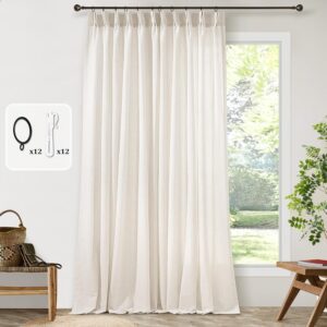 Cream Ivory Pinch Pleated Sheer Linen Curtain Panel - Image 7