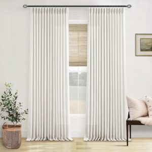 Cream Pinch Pleated Window Curtain Panels