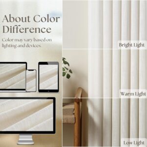 Cream Pinch Pleated Window Curtain Panels - Image 4