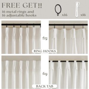 Cream Pinch Pleated Window Curtain Panels - Image 5