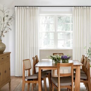 Cream Pinch Pleated Window Curtain Panels - Image 7
