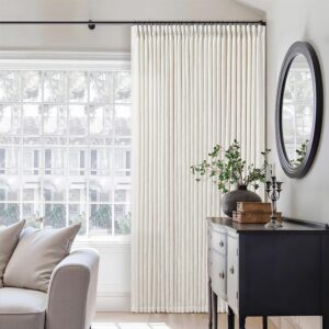 Cream Pinch Pleated Window Curtain Panels - Image 8