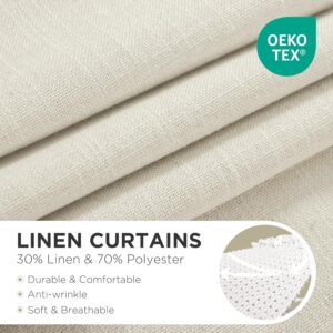 Ivory Linen Blend Light Filtering Curtain Panels - Image 2