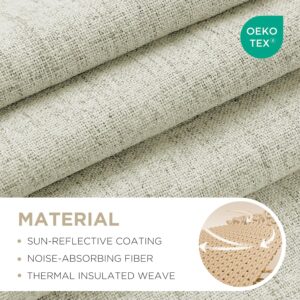 Light Beige Linen Textured Blackout Curtains with Back Tabs - Image 2