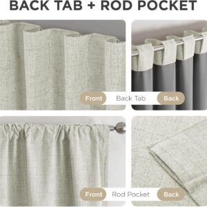 Light Beige Linen Textured Blackout Curtains with Back Tabs - Image 6