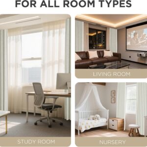 Light Beige Linen Textured Blackout Curtains with Back Tabs - Image 8