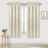 Light Beige Rod Pocket Blackout Curtain Panel Pair