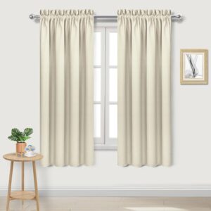 Light Beige Rod Pocket Blackout Curtain Panel Pair