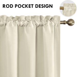 Light Beige Rod Pocket Blackout Curtain Panel Pair - Image 5