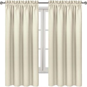 Light Beige Rod Pocket Blackout Curtain Panel Pair - Image 9