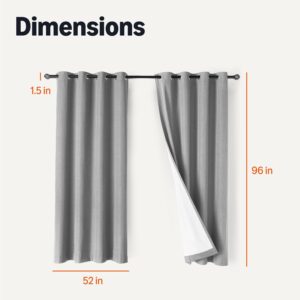 Light Gray Solid Blackout Curtain Panels with Grommets - Image 2