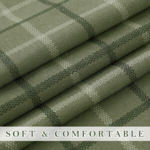 Moss Green Plaid Checkered Light Filtering Window Curtains - Image 7