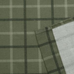 Moss Green Plaid Checkered Light Filtering Window Curtains - Image 8
