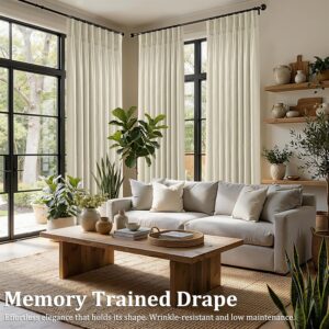Natural Pinch Pleated Light Filtering Curtains - Image 2