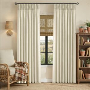 Natural Pinch Pleated Light Filtering Curtains