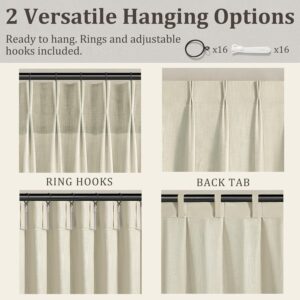 Natural Pinch Pleated Light Filtering Curtains - Image 5