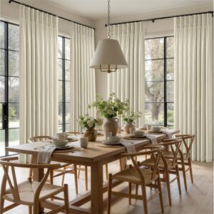 Natural Pinch Pleated Light Filtering Curtains - Image 6