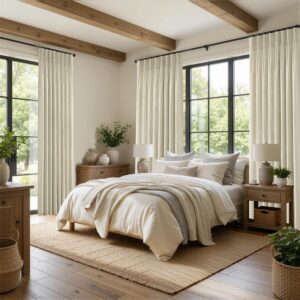 Natural Pinch Pleated Light Filtering Curtains - Image 8