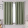 Sage Green Solid Blackout Rod Pocket Curtains