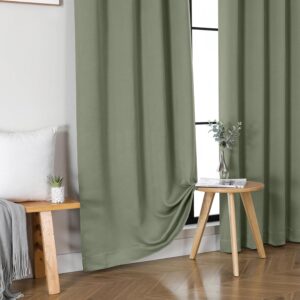 Sage Green Solid Blackout Rod Pocket Curtains - Image 6