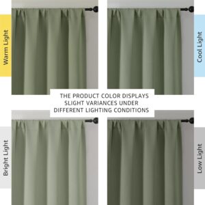 Sage Green Solid Blackout Rod Pocket Curtains - Image 7