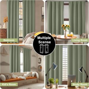Sage Green Solid Blackout Rod Pocket Curtains - Image 8