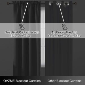 Solid Grey Blackout Rod Pocket Curtains For Bedroom And Living Room - Image 6