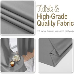 Solid Grey Blackout Rod Pocket Curtains For Bedroom And Living Room - Image 8