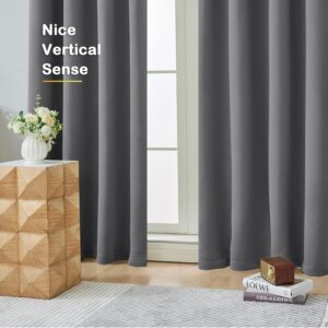 Solid Grey Blackout Rod Pocket Curtains For Bedroom And Living Room - Image 9