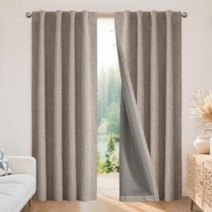 Textured Rod Pocket Blackout Curtains for Bedroom or Living Room