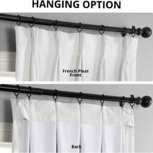 White Pleated Blackout Window Curtains - Image 2