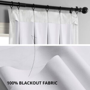 White Pleated Blackout Window Curtains - Image 6